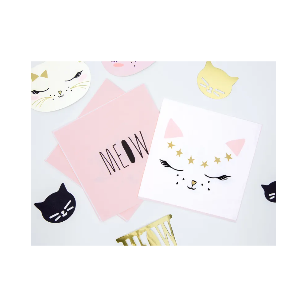 Paper napkins Meow - PartyDeco - 16.5 x 16.5 cm, 20 pcs.