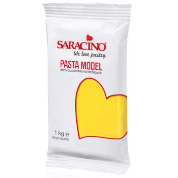 Masa cukrowa do modelowania figurek - Saracino - żółta, 1 kg