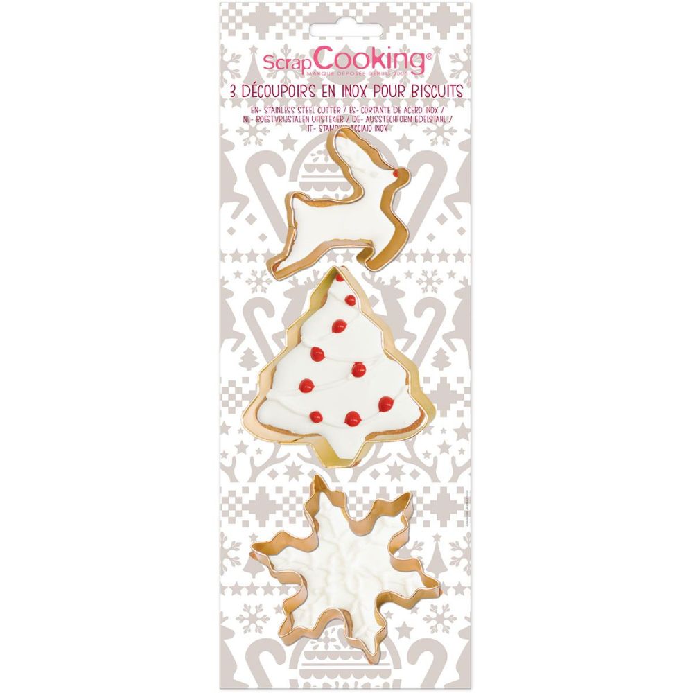 Cookie cutter set Christmas - ScrapCooking - mix 1, 3 pcs.