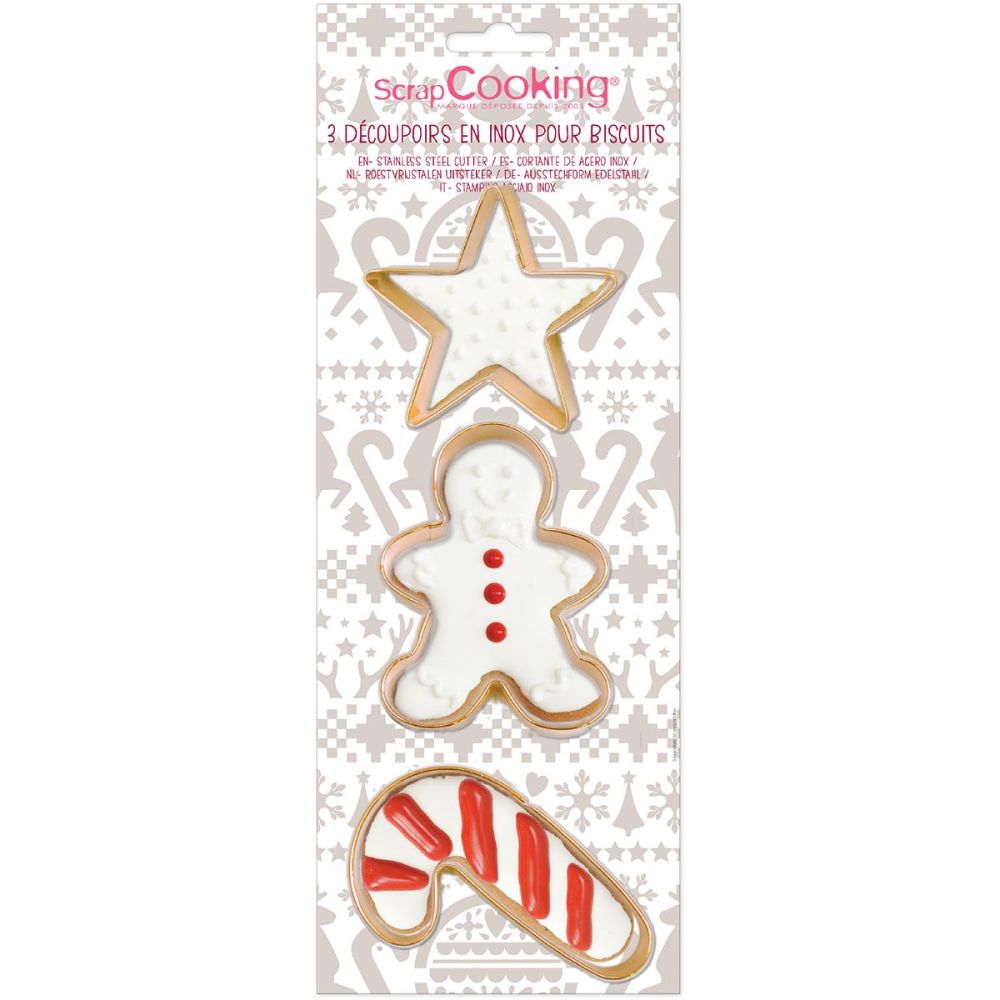 Cookie cutter set Christmas - ScrapCooking - mix 2, 3 pcs.