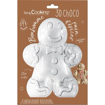 Forma świąteczna do czekolady Gingerbread Man 3D - ScrapCooking - 18 cm