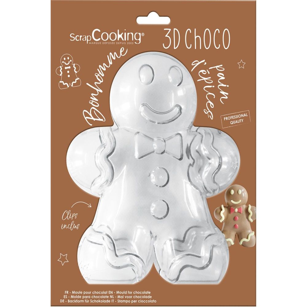 Chocolate mold Gingerbread Man 3D - ScrapCooking - 18 cm