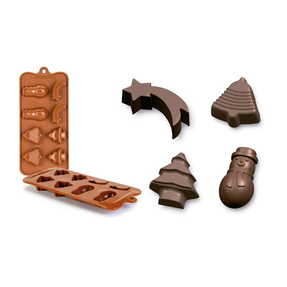 Silicone mold for chocolates Christmas - Ibili - 8 pcs.