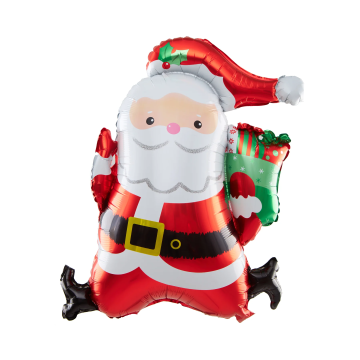 Balon foliowy świąteczny Św. Mikołaj z prezentami - 64 x 80 cm