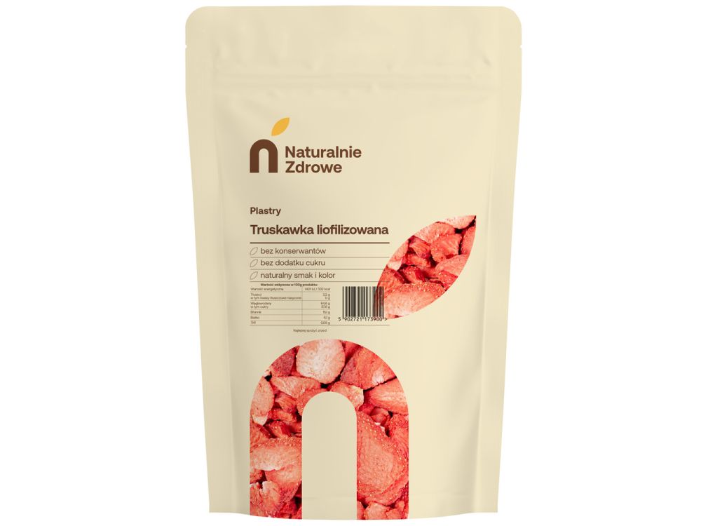 Freeze-dried strawberry slices - Naturalnie Zdrowe - 100 g