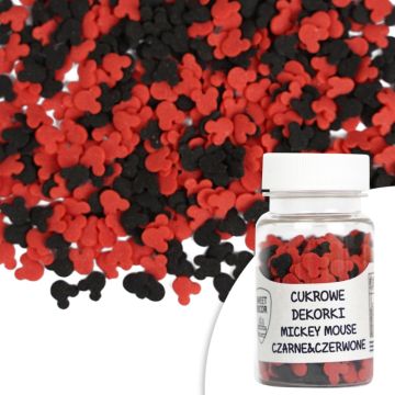 Sugar sprinkles Mickey Mouse - black and red, 30 g