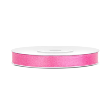 Satin ribbon - PartyDeco - pink, 6 mm x 25 m