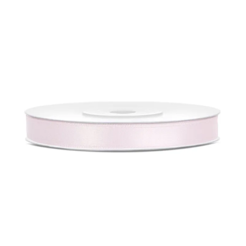 Satin ribbon - PartyDeco - light powder pink, 6 mm x 25 m