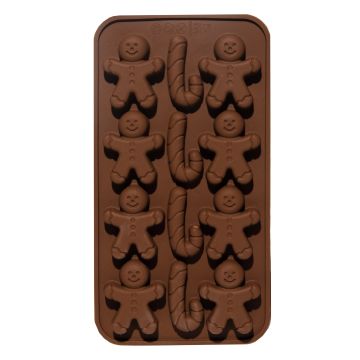 Silicone mold for chocolates Gingerbreads & Candy Canes - 12 pcs.