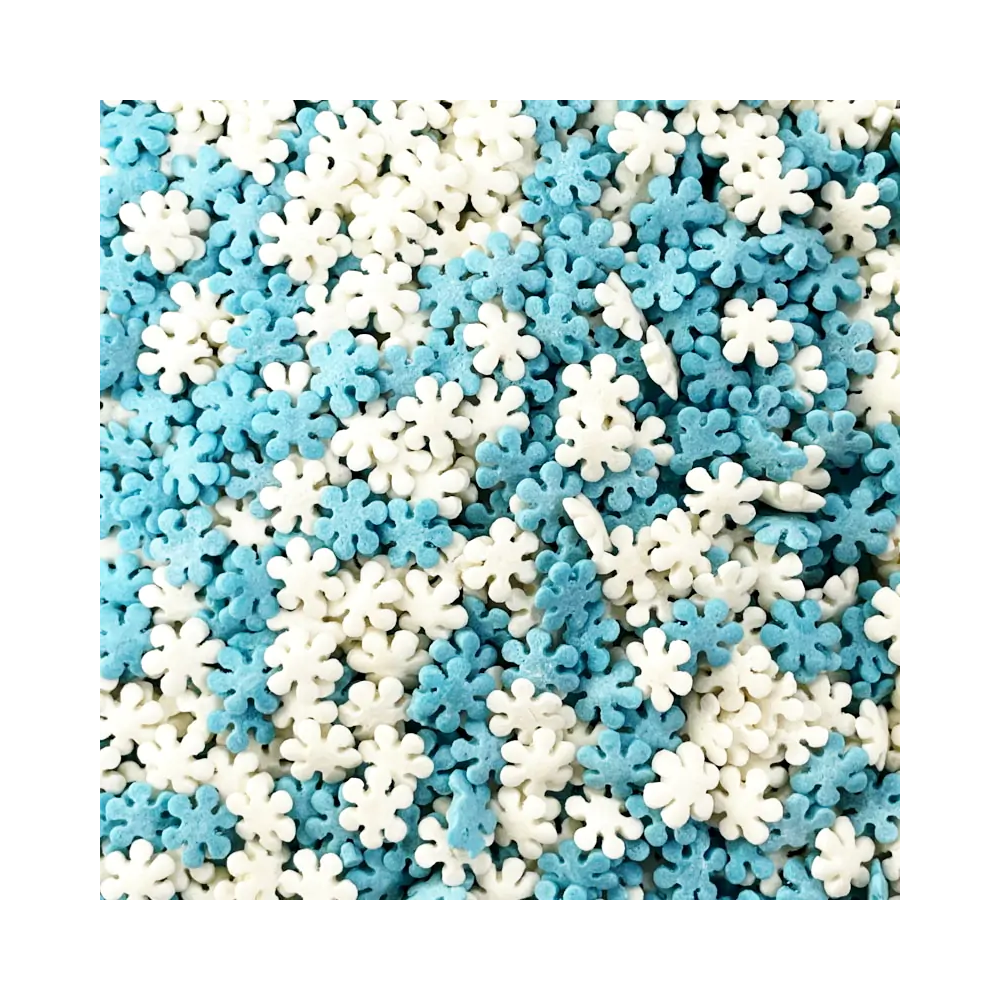 Christmas sugar sprinkle Snowflakes - Slado - white and blue, 70 g