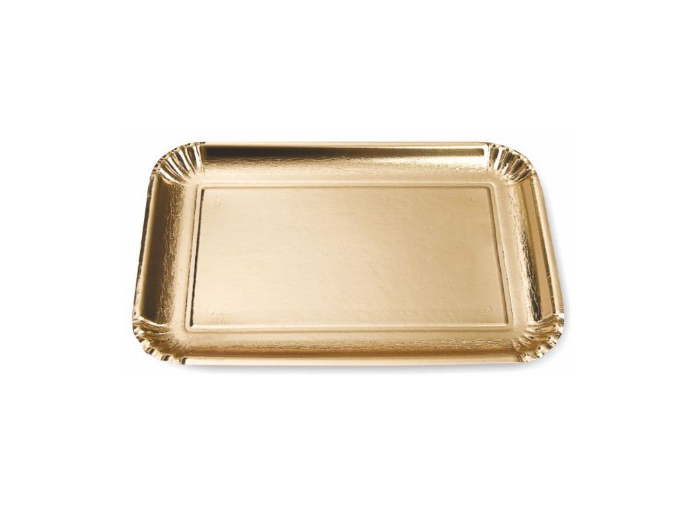 Tacka pod ciasta Elite - Cuki - złota, 24 x 17,2 cm