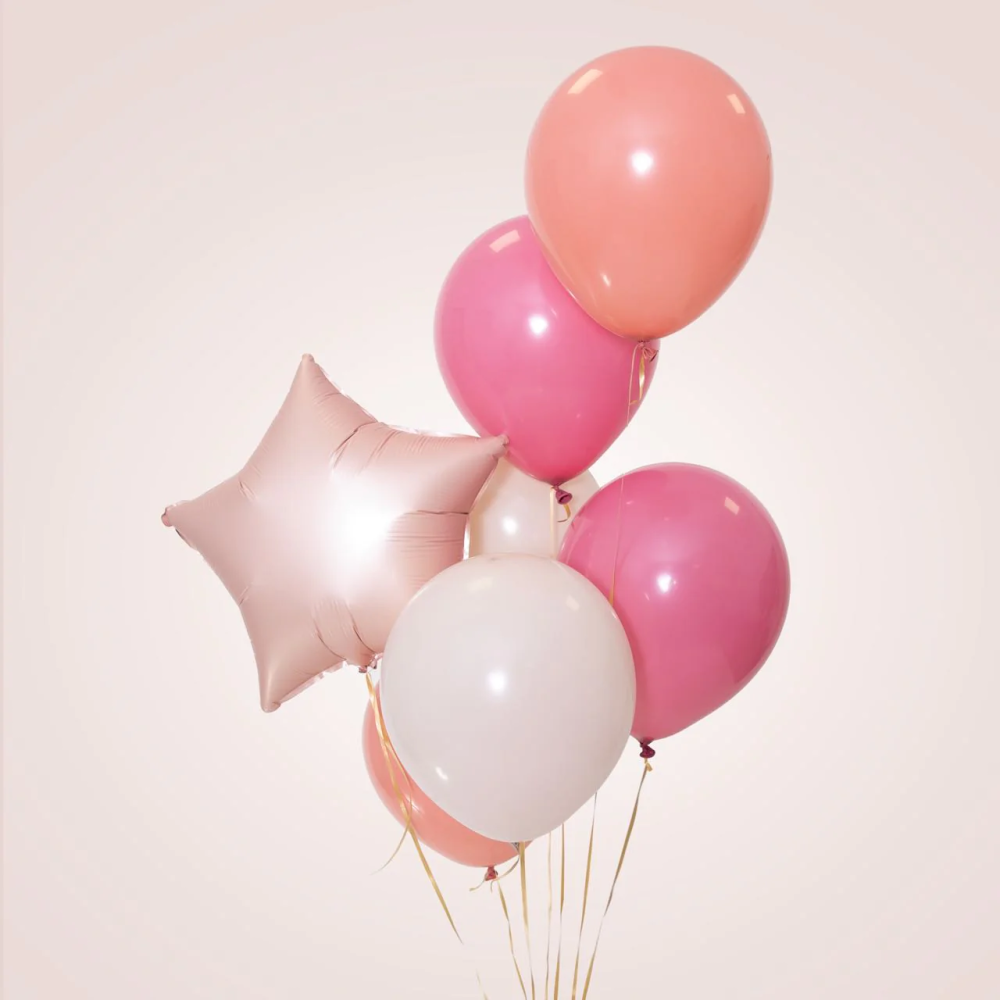 Foil balloon Star - powder pink, 45 cm