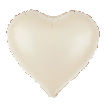 Balon foliowy Serce - kremowy, 45 cm