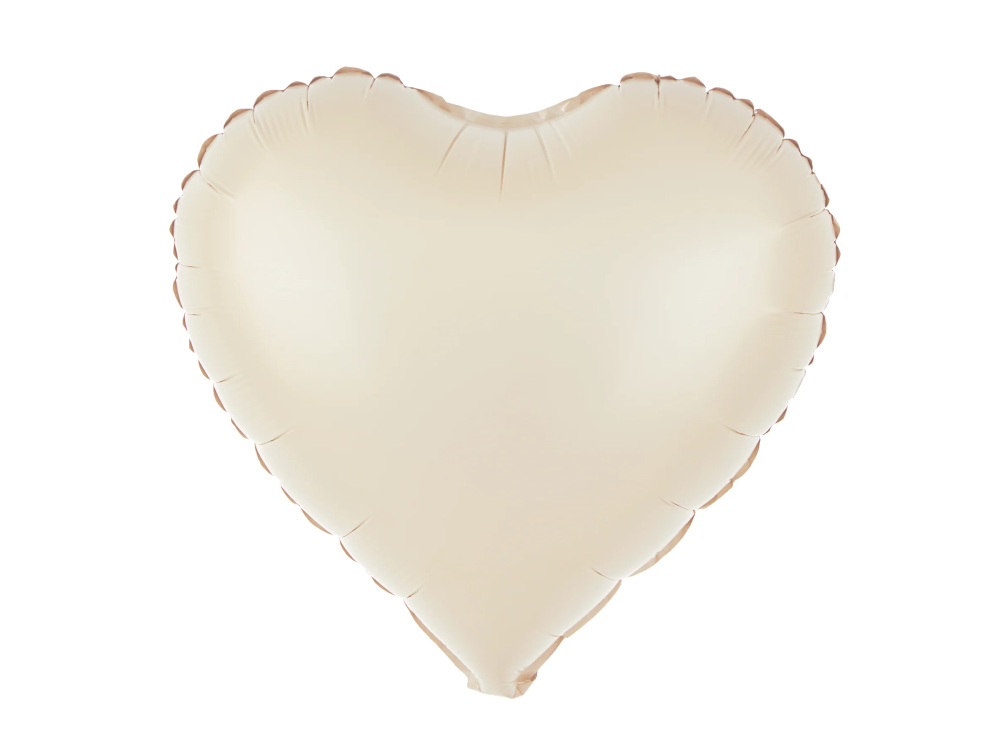 Balon foliowy Serce - kremowy, 45 cm