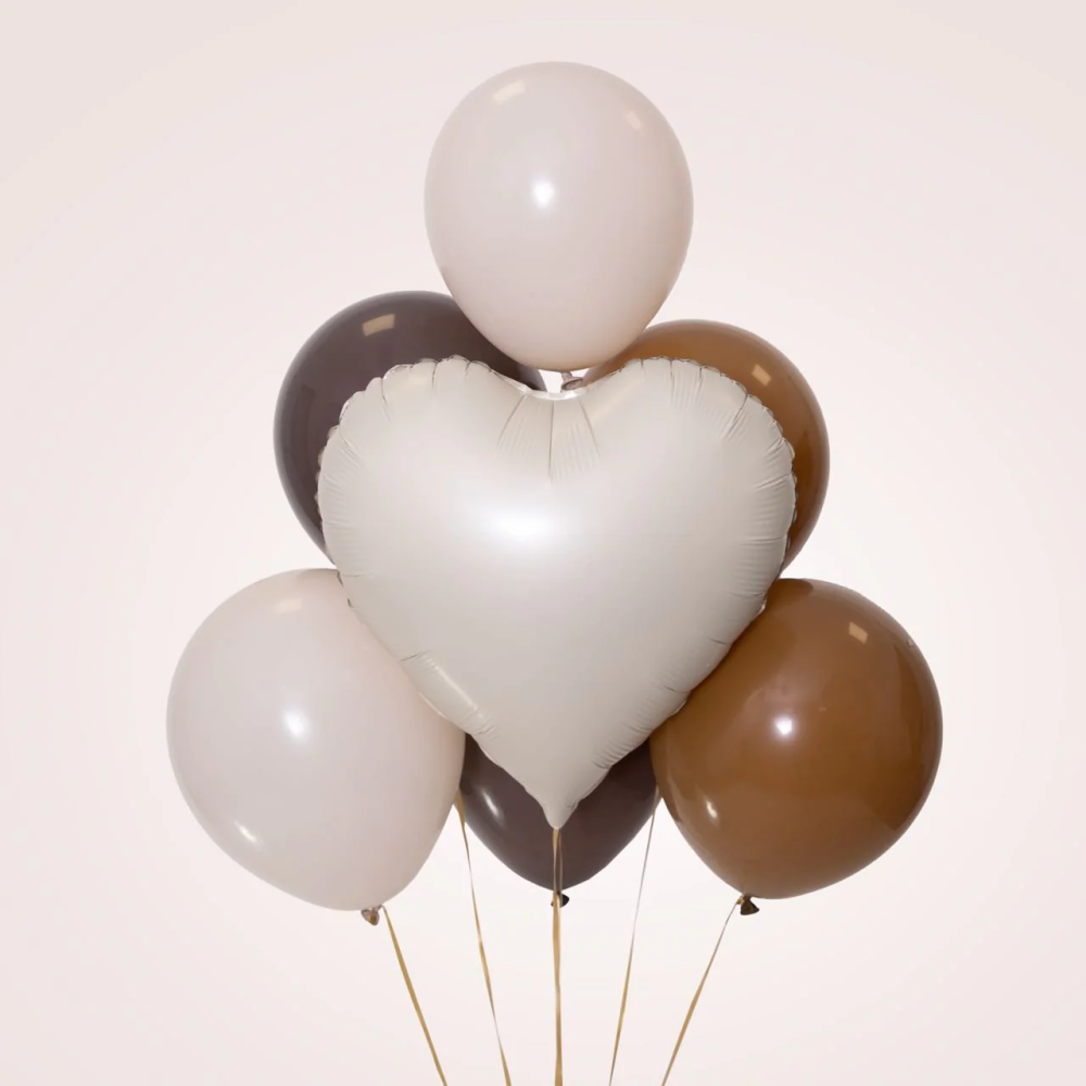 Foil balloon Heart - ivory, 45 cm