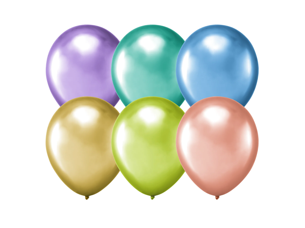 Chrome latex balloons - 27 cm, 10 pcs.