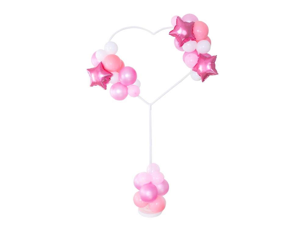 Stojak do balonów Serce - biały, 150 cm