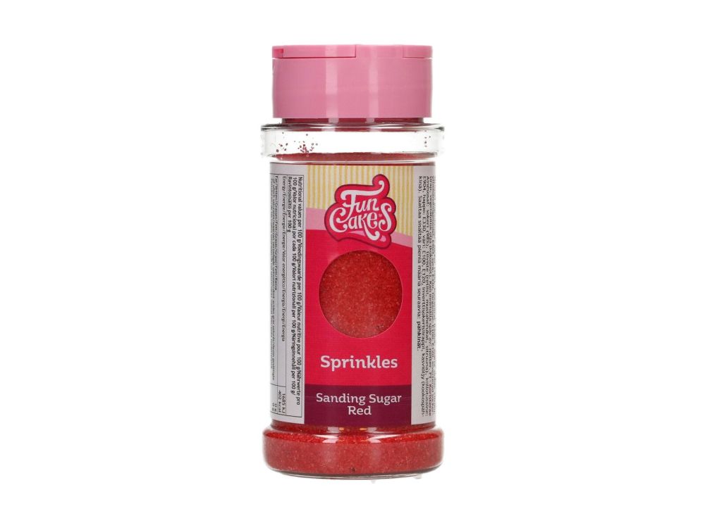 Sanding sugar - FunCakes - Red, 80 g