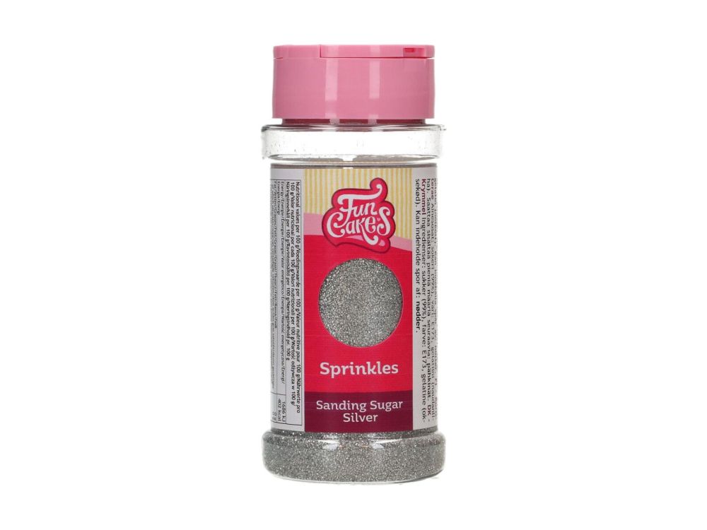 Sanding sugar - FunCakes - Silver, 80 g