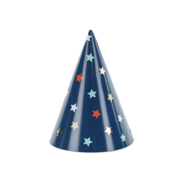 Paper hats Stars - PartyDeco - 6 pcs.