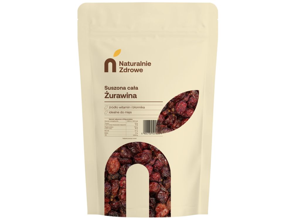 Dried cranberries whole fruit - Naturalnie Zdrowe - 1 kg