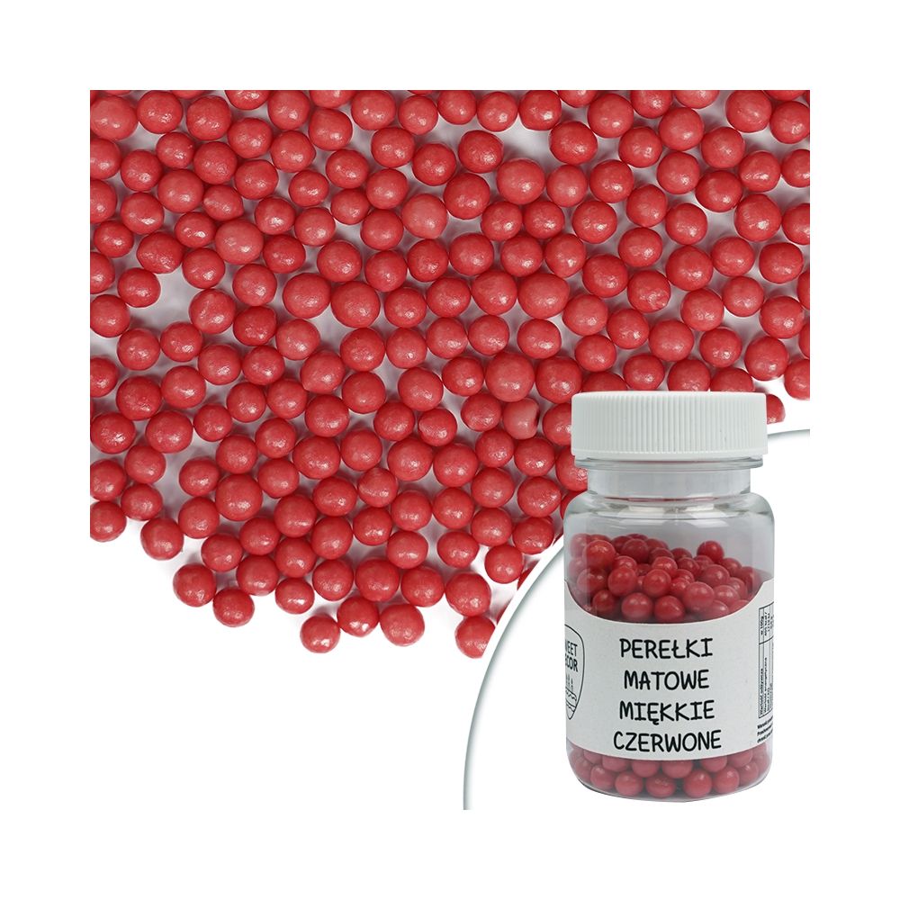 Sugar sprinkles Pearls matte soft red - 30 g