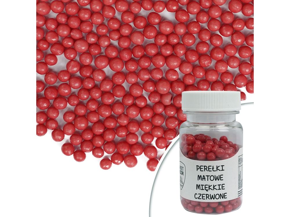 Sugar sprinkles Pearls matte soft red - 30 g