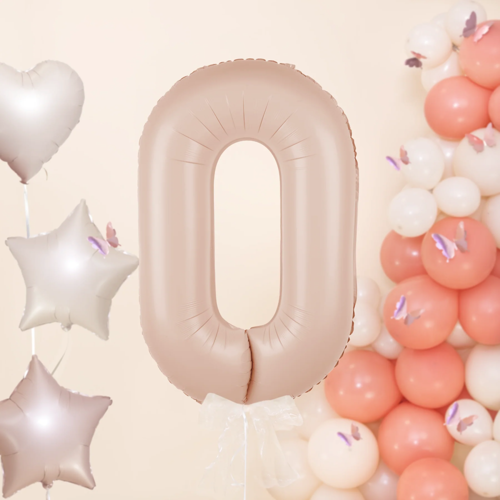 Foil balloon caramel - number 0, 100 cm