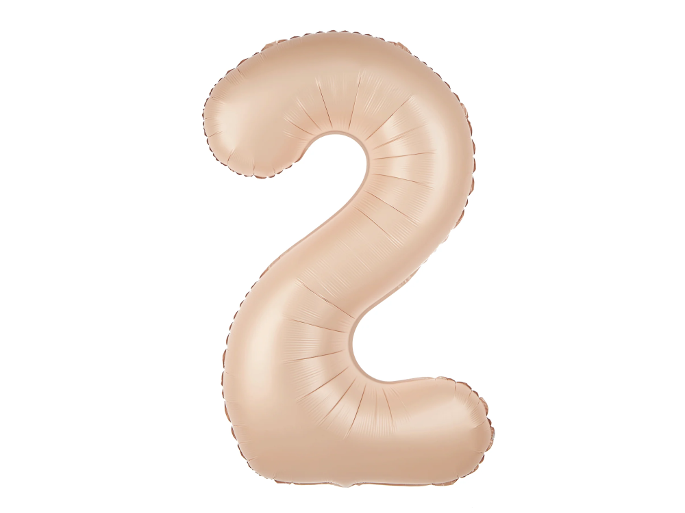 Balon foliowy cyfra 2 - karmelowy, 100 cm