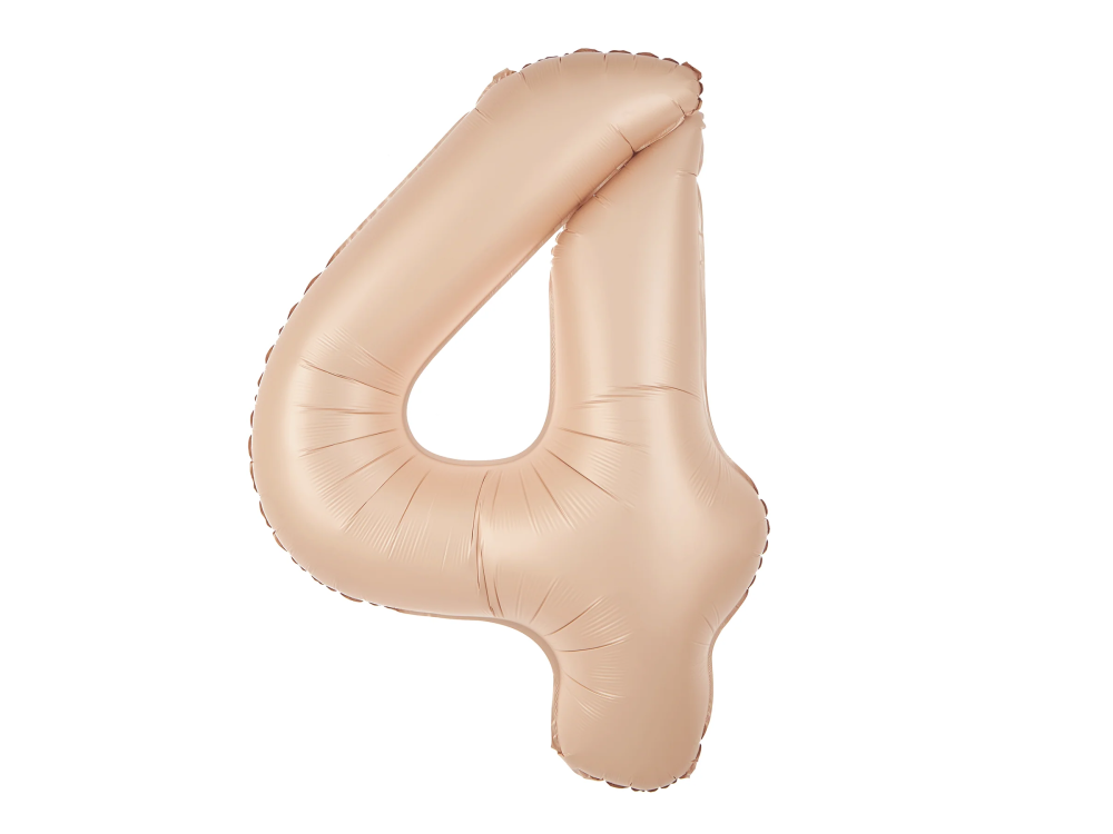 Balon foliowy cyfra 4 - karmelowy, 100 cm