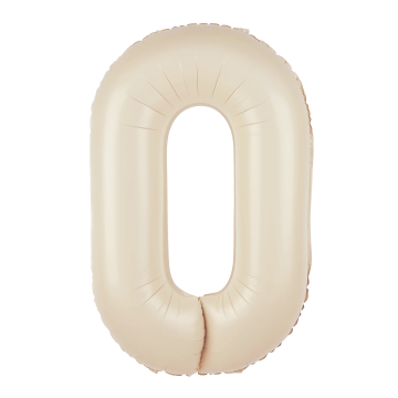 Balon foliowy kremowy - cyfra 0, 100 cm