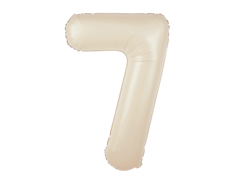 Foil balloon creamy - number 7 100 cm