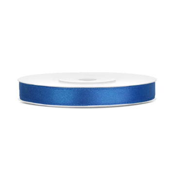 Satin ribbon - PartyDeco - cobalt blue, 6 mm x 25 m