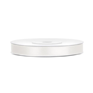 Satin ribbon - PartyDeco - light cream, 6 mm x 25 m