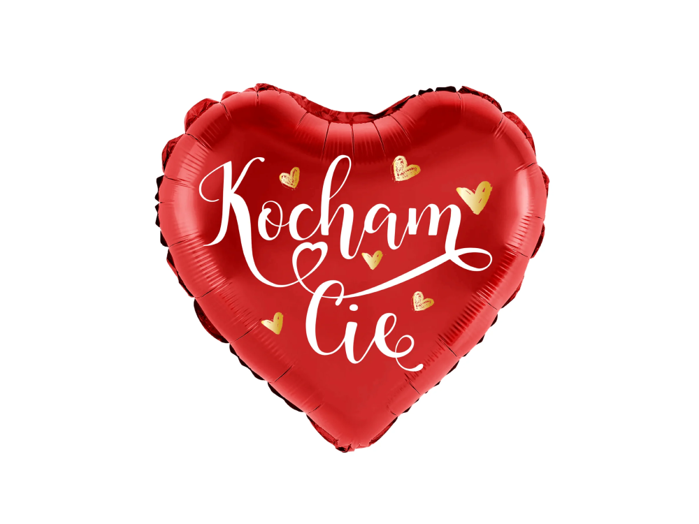 Foil balloon Heart with the words Kocham Cię - 45 cm