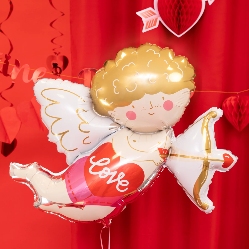 Foil balloon Cupid with the inscription Love - 91 x 81 cm