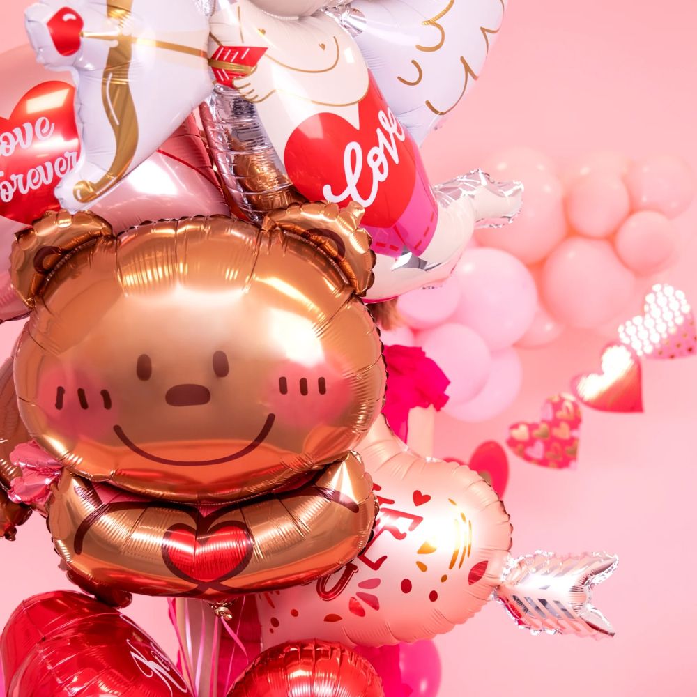 Foil balloon Teddy bear with heart - 58 x 75 cm