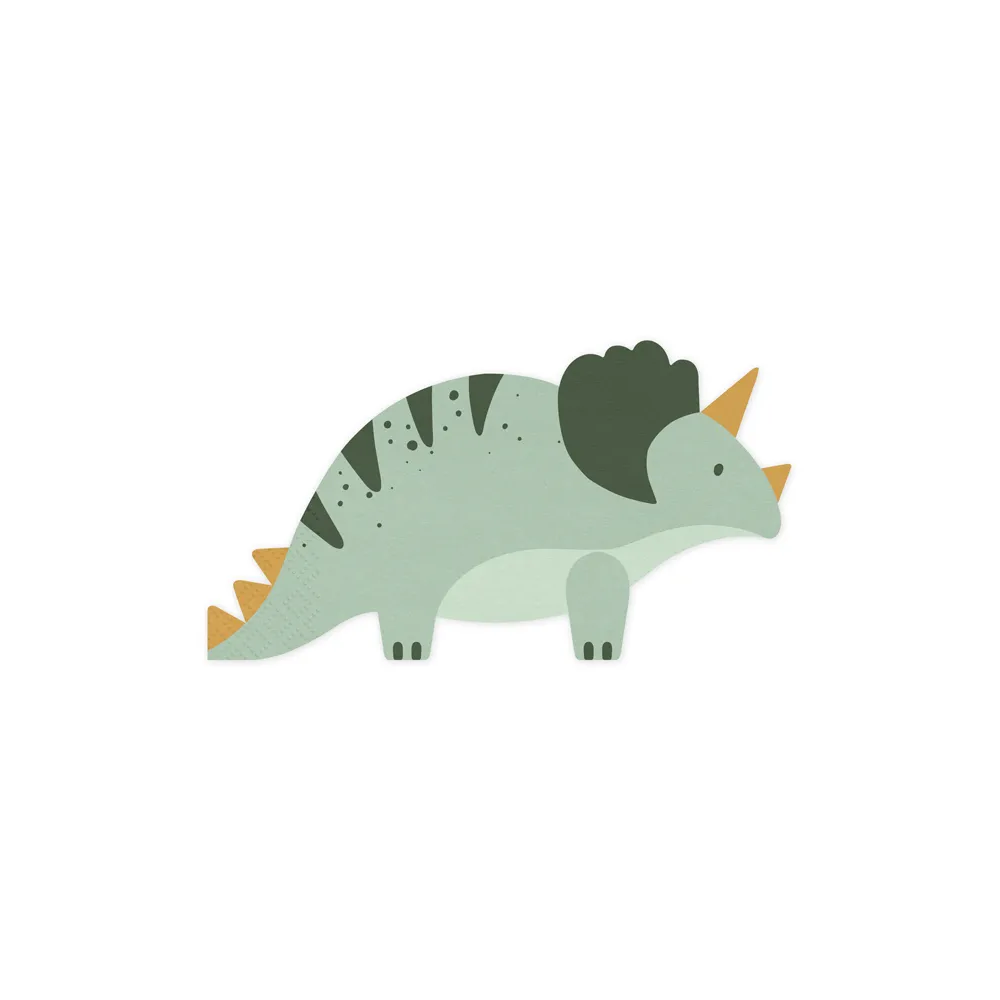 Serwetki papierowe Triceratops - PartyDeco - 18 x 10 cm, 12 szt.