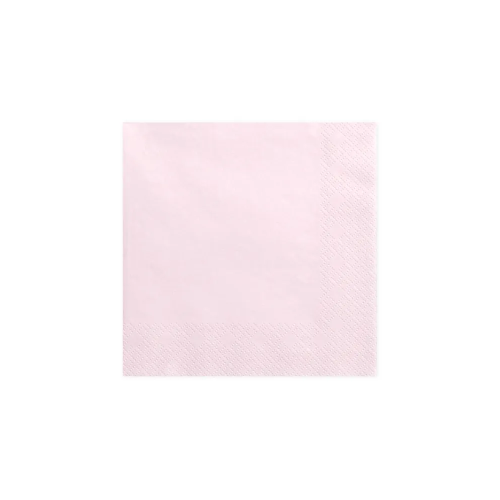 Paper napkins light powder pink - PartyDeco - 33 x 33 cm, 20 pcs.