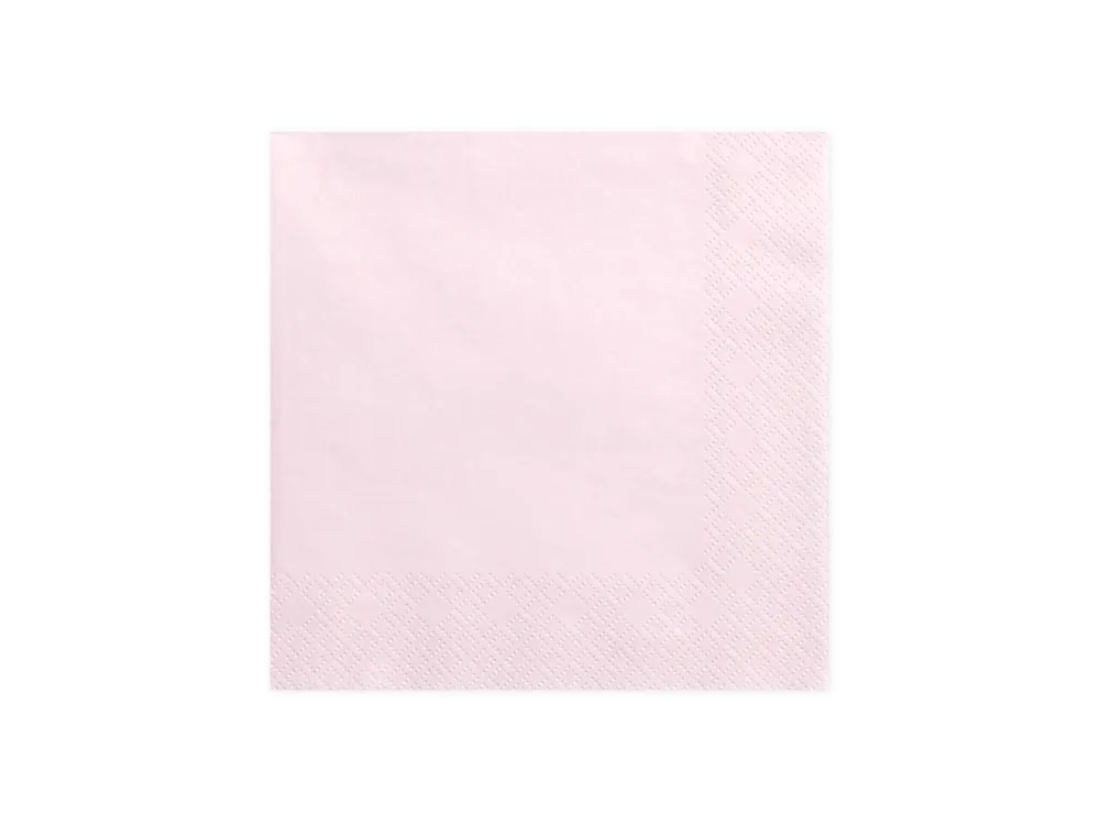 Paper napkins light powder pink - PartyDeco - 33 x 33 cm, 20 pcs.