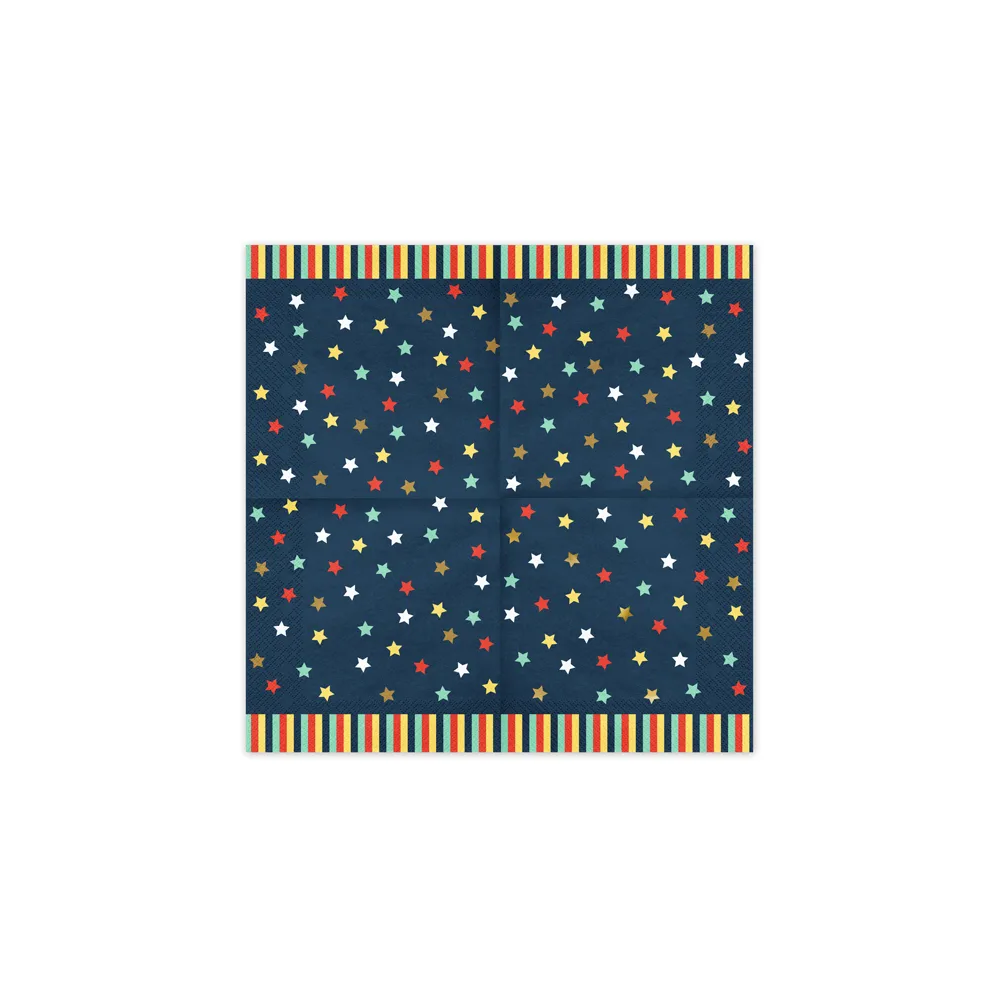 Paper napkins Stars - PartyDeco - 33 x 33 cm, 12 pcs.