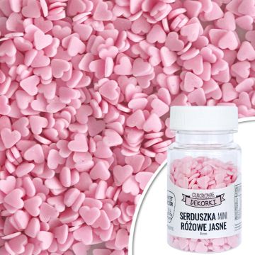 Sugar sprinkles Mini light pink hearts - 30 g