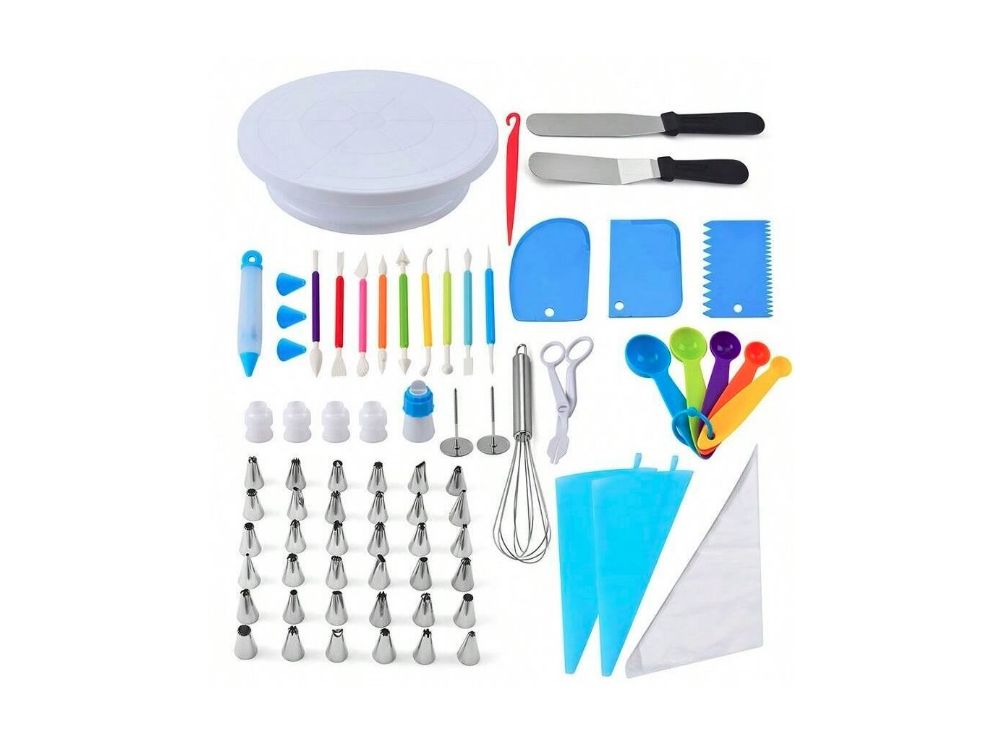 A set of accessories for creating and decorating cakes - 66 elements