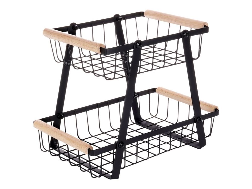 Fruit and vegetable basket rectangular 2-tier - Vilde