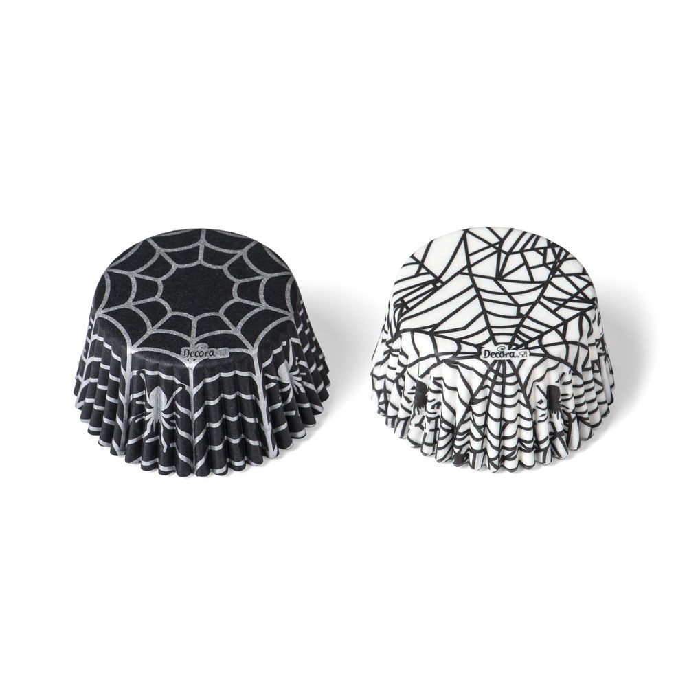 Baking cups - Decora - spider webs and spiders, 50 x 32 mm, 36 pcs.