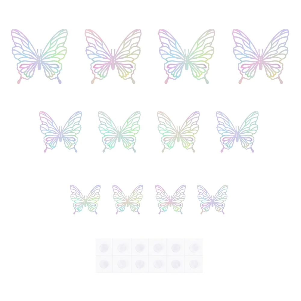 3D Decorative Butterflies silver - 12 pcs.
