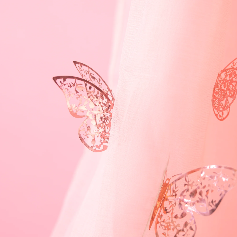Naklejki dekoracyjne 3D Motyle różowe złoto - 12 szt.