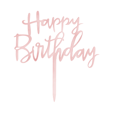 Acrylic cake topper Happy Birthday - Pink