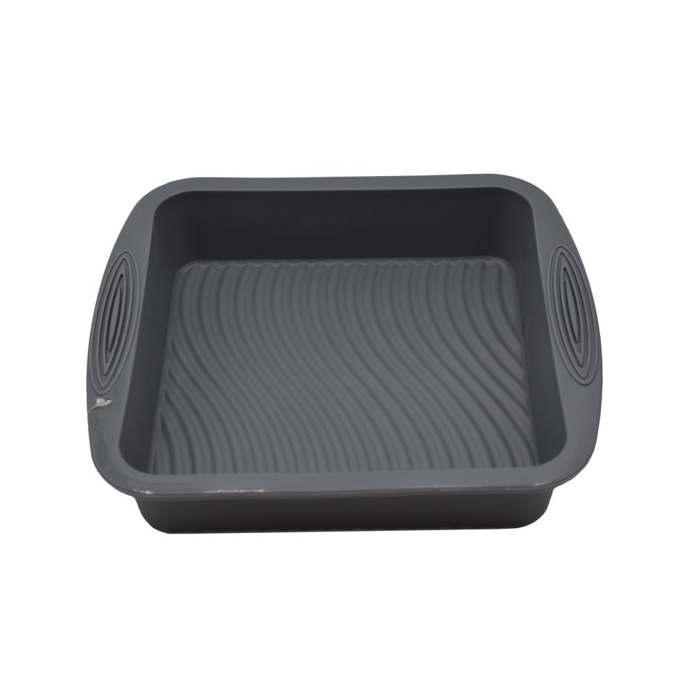 Square silicone cake tin with wavy bottom - 21 cm