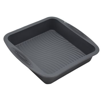 Square silicone cake tin with wavy bottom - 21 cm